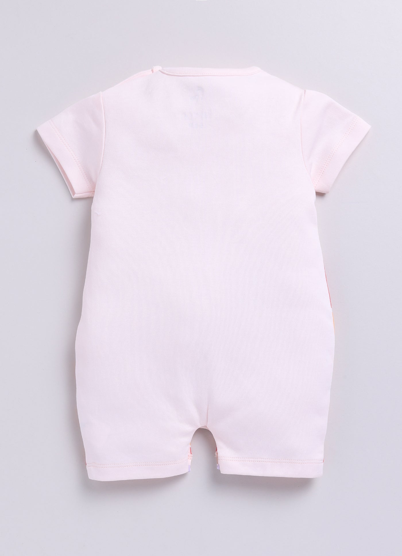 Baby  Boy Great Moment Rainbow & Bunny Summer Romper-PEACH