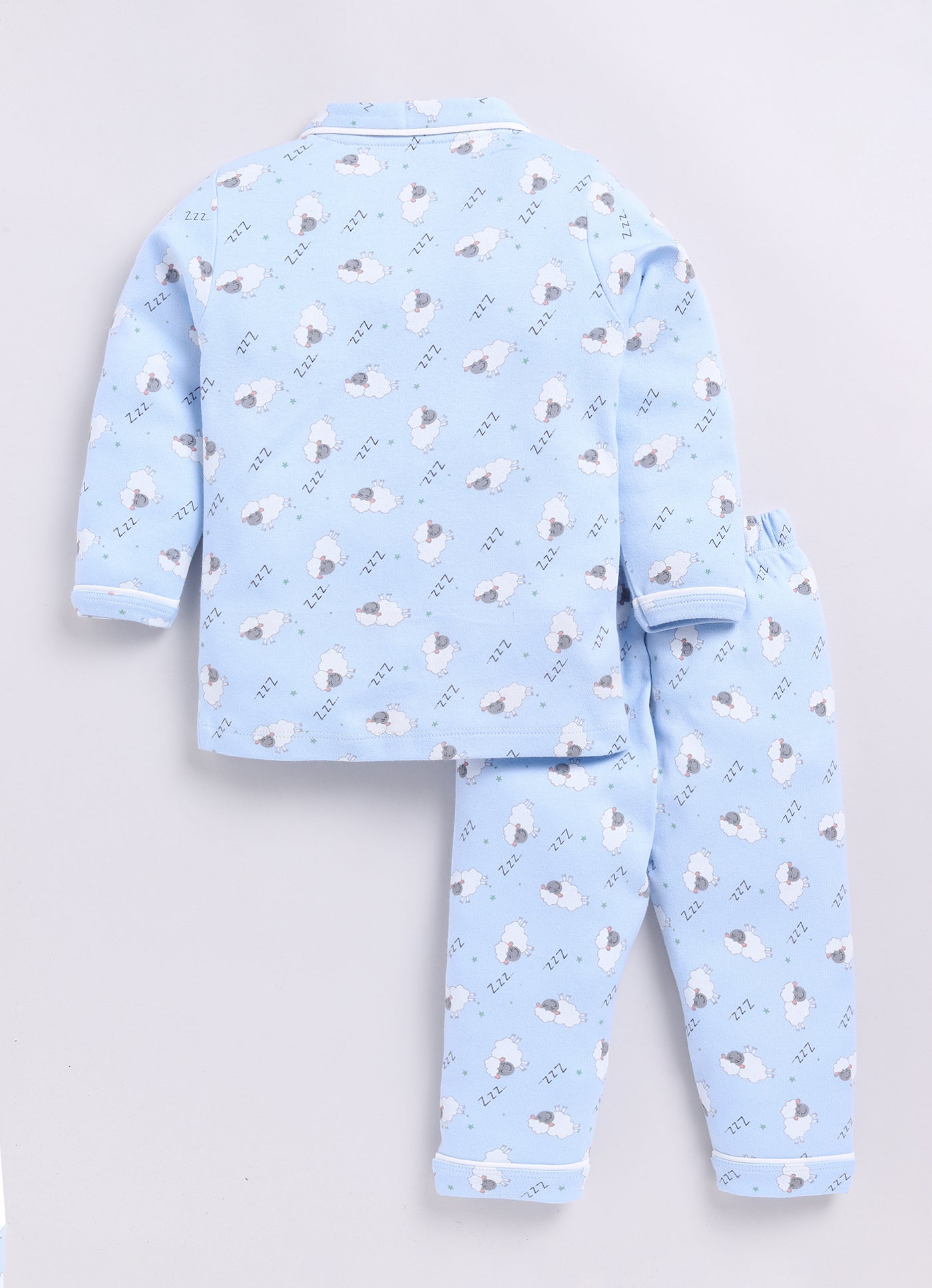 Cute Sheep Printed Baby Boy Night Suit-SKY BLUE