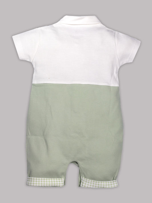 Half Sleeves Round neck Romper/Summer clothes/Creeper/new born/infent wear/ for Baby Boys 100% Pure Cotton-OLIVE