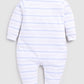 Cute Striped Full Sleeve Baby Boy Romper-White