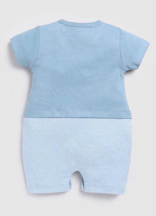 Little Friend Designer Baby Boy Romper-Blue