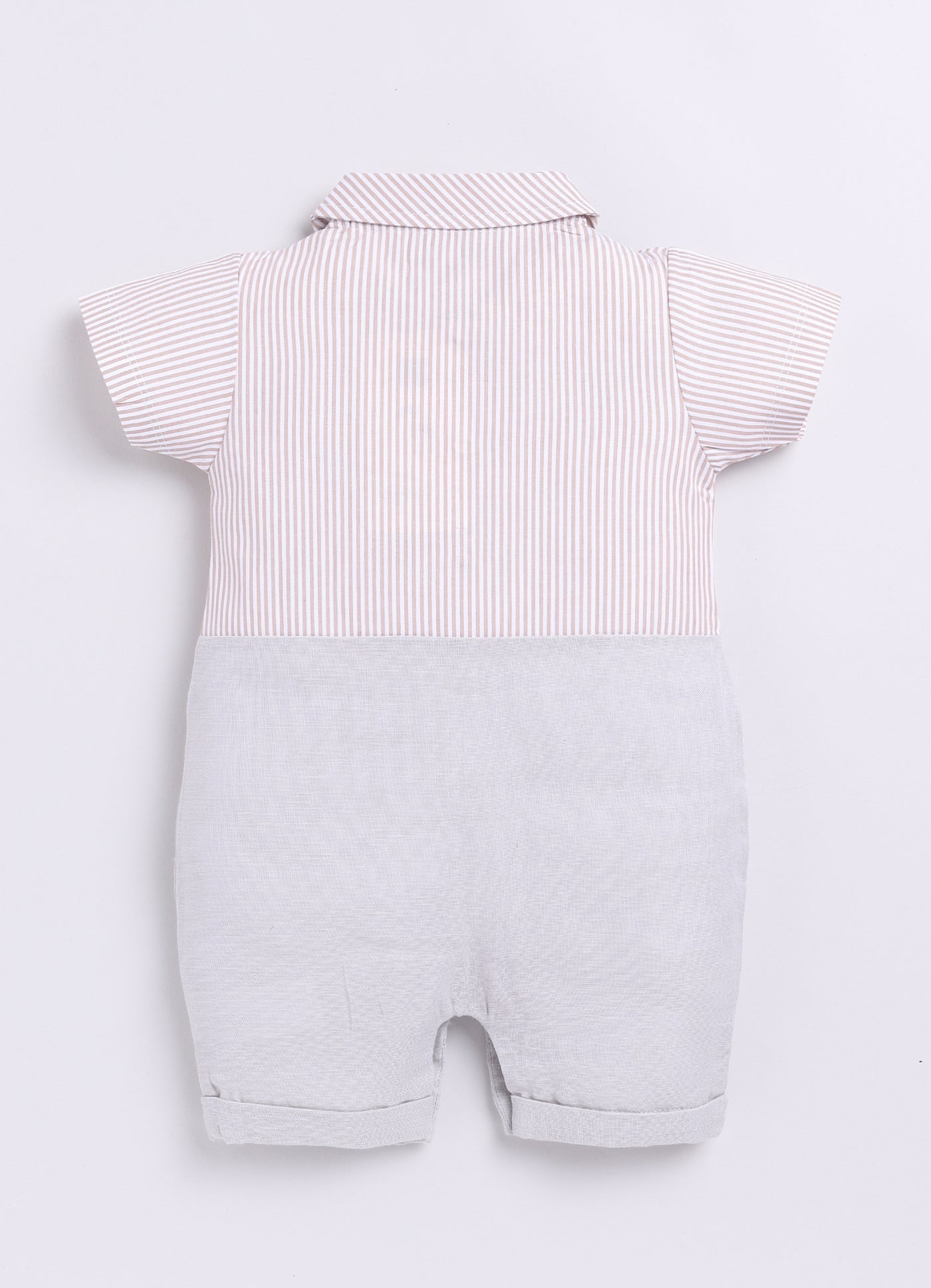 Cute Formal Baby Boy Half Sleeves Romper-GREY