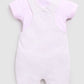 Cute Bear Dungaree For Baby Girl-Beige