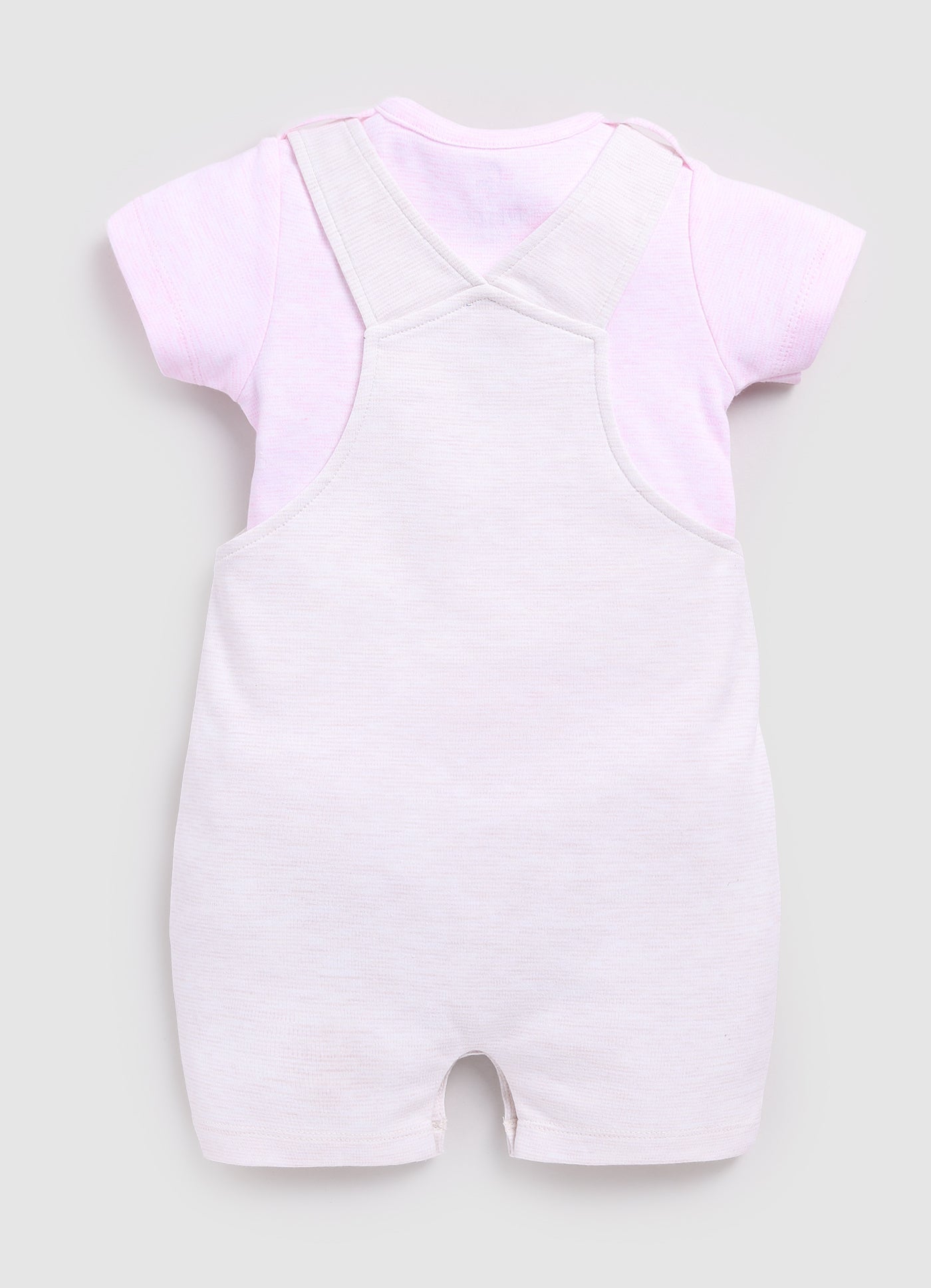 Cute Bear Dungaree For Baby Girl-Beige