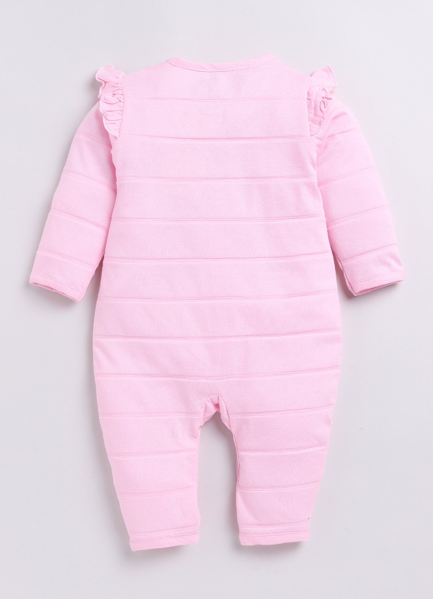 Stripped Baby Girl Full Sleeve Romper-Pink