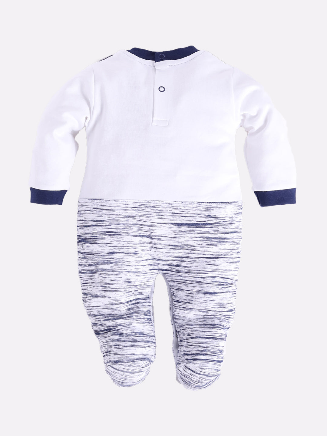 Designer Printed Full Sleeves Romper For Baby Boys NAVY