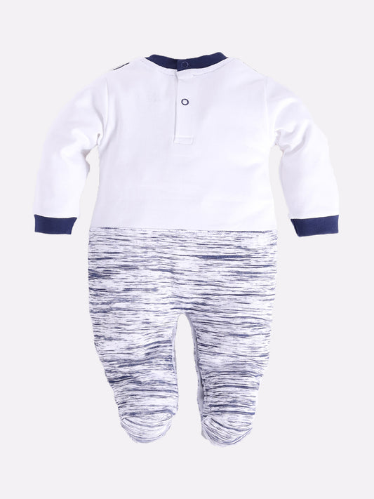 Designer Printed Full Sleeves Romper For Baby Boys NAVY