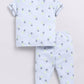 Cute Printed Girl Half Sleeves Night Suit-BLUE