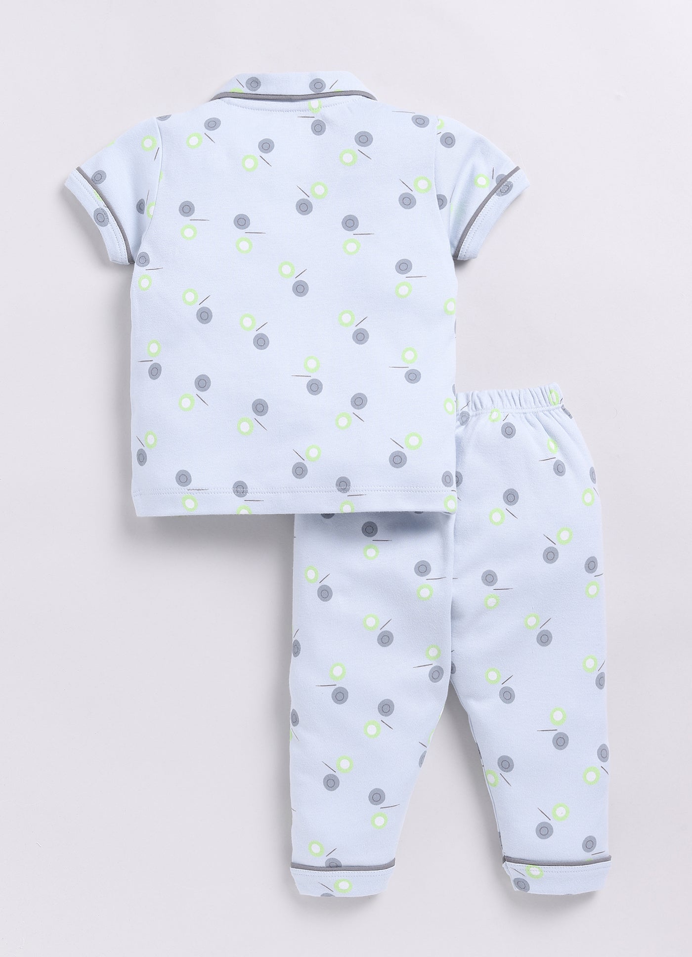 Cute Printed Girl Half Sleeves Night Suit-BLUE