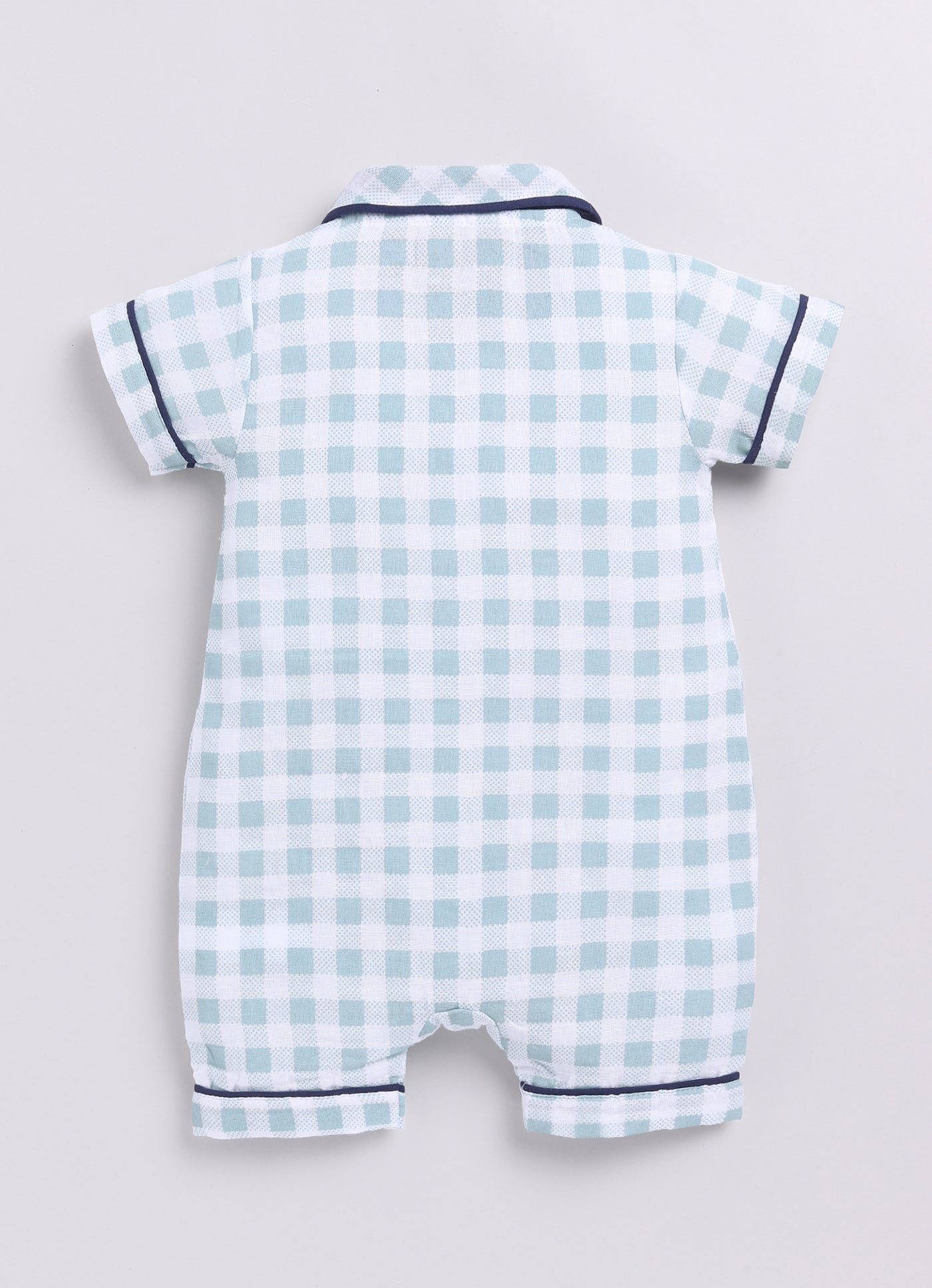 Baby Boy Checked Half Sleeves Romper-PISTA