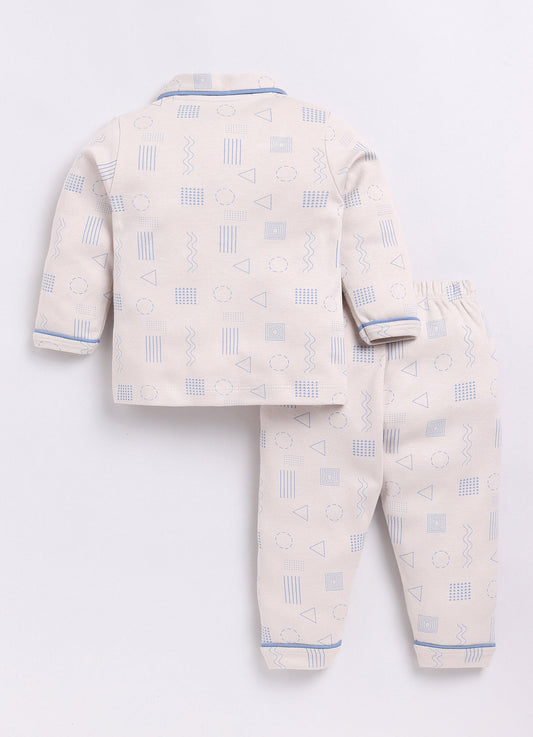 Baby Boy Comfy Full Sleeve Night Suit-BEIGE