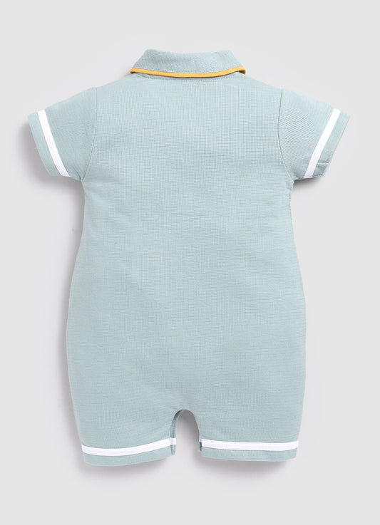 Formal Striped Baby Boy Romper-Green