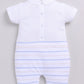 Baby Boy Striped Cute Romper-WHITE