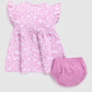 Printed Baby Girl Frock/Dress with Pant set-Pink