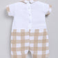 Baby Boy Checked Summer Cute Romper-BEIGE