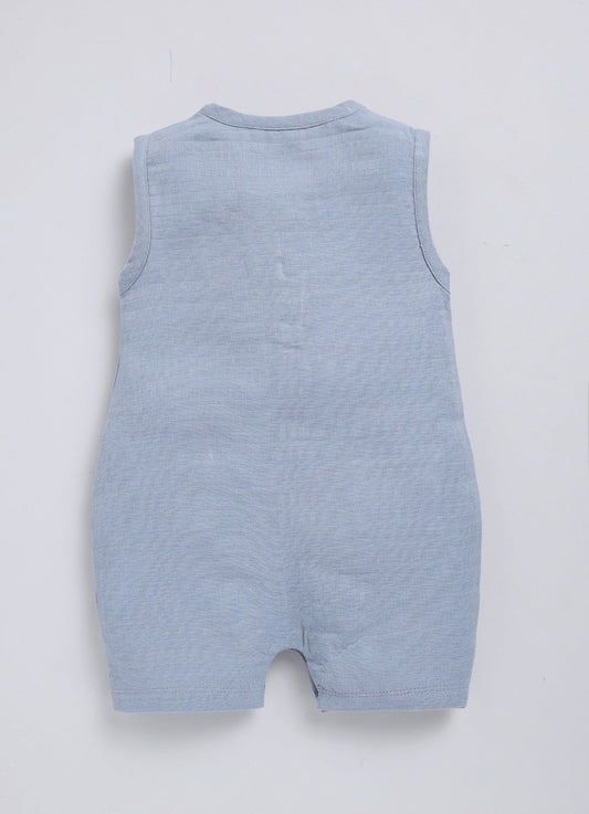 Baby Boy Sleeveless Desiger Romper-BLUE