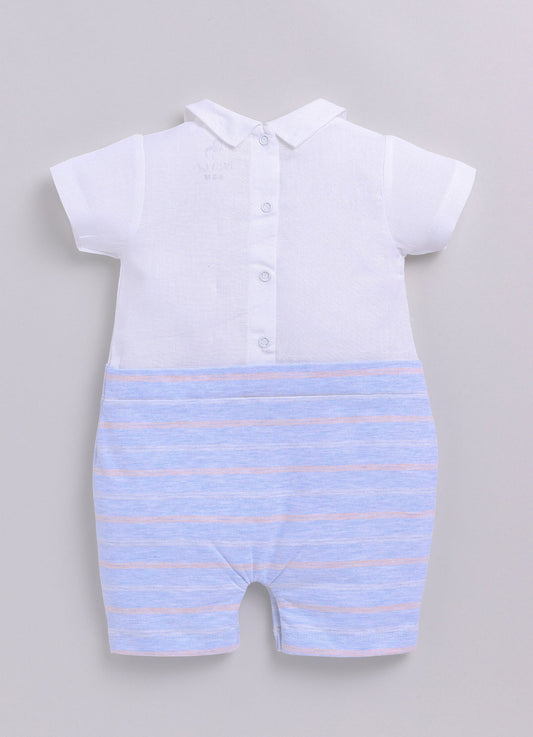 Baby Boy Striped Cute Romper-BLUE