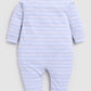 Cute Striped Full Sleeve Baby Boy Romper-Royal Blue