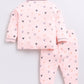 Baby Girl Heart Print Full Sleeve Night Suit-BEIGE