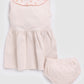 Sleeveless Baby Girl Frock/Dress with Pant-Beige