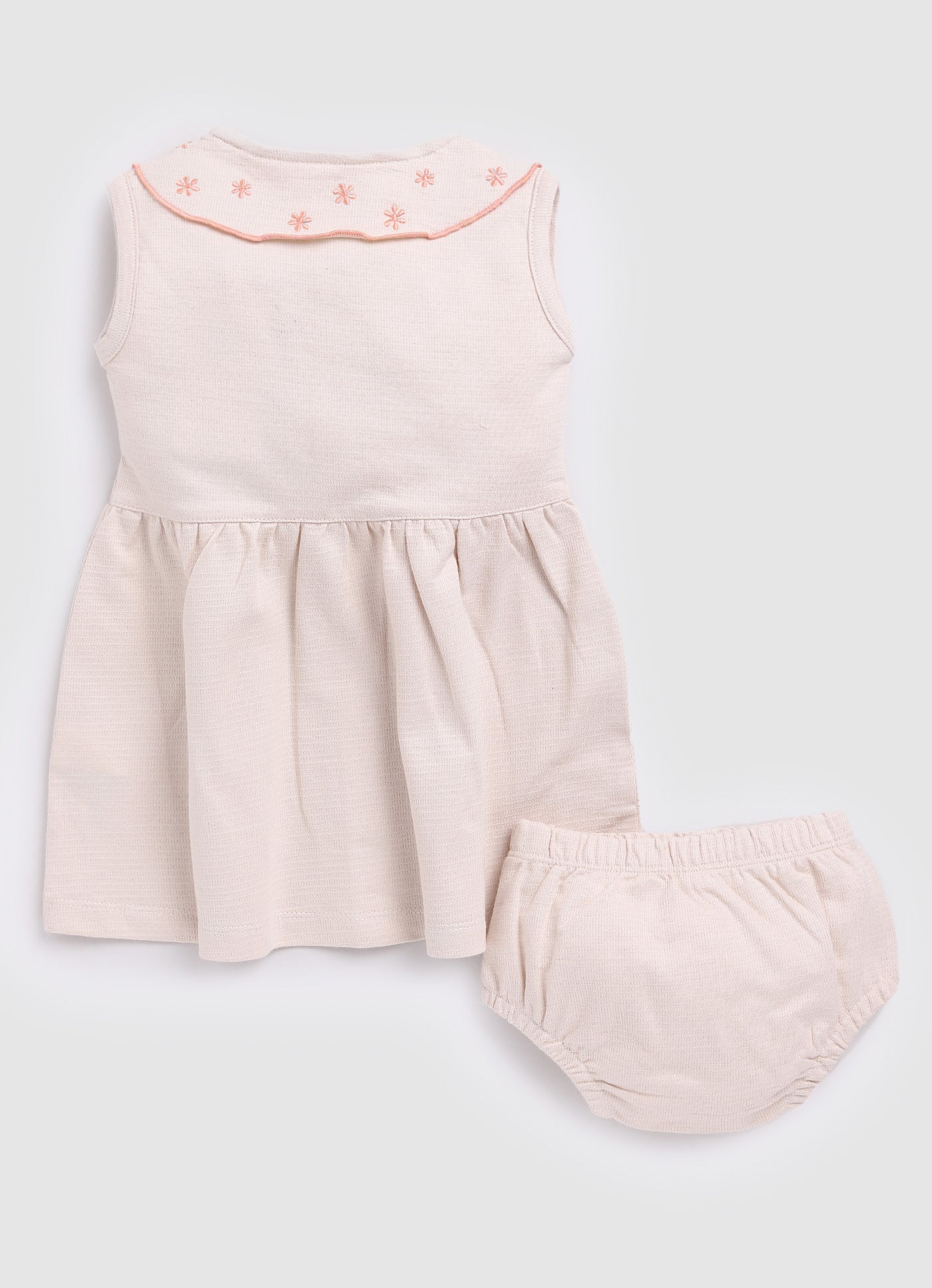 Sleeveless Baby Girl Frock/Dress with Pant-Beige