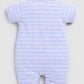 Striped Bear printed Baby Boy Romper-Royal Blue