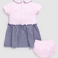 Cute Bunny Half Sleeve Baby Girl Frock/Dress with Pant-Pink