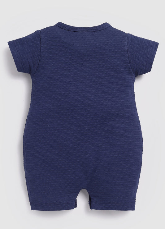 Designer Printed Baby Boy Romper-Navy