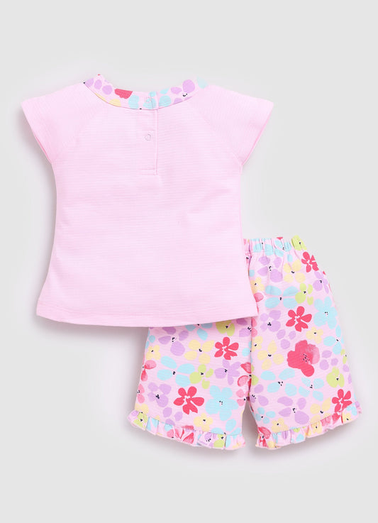 Baby Girl T shirt and Short set-Pink