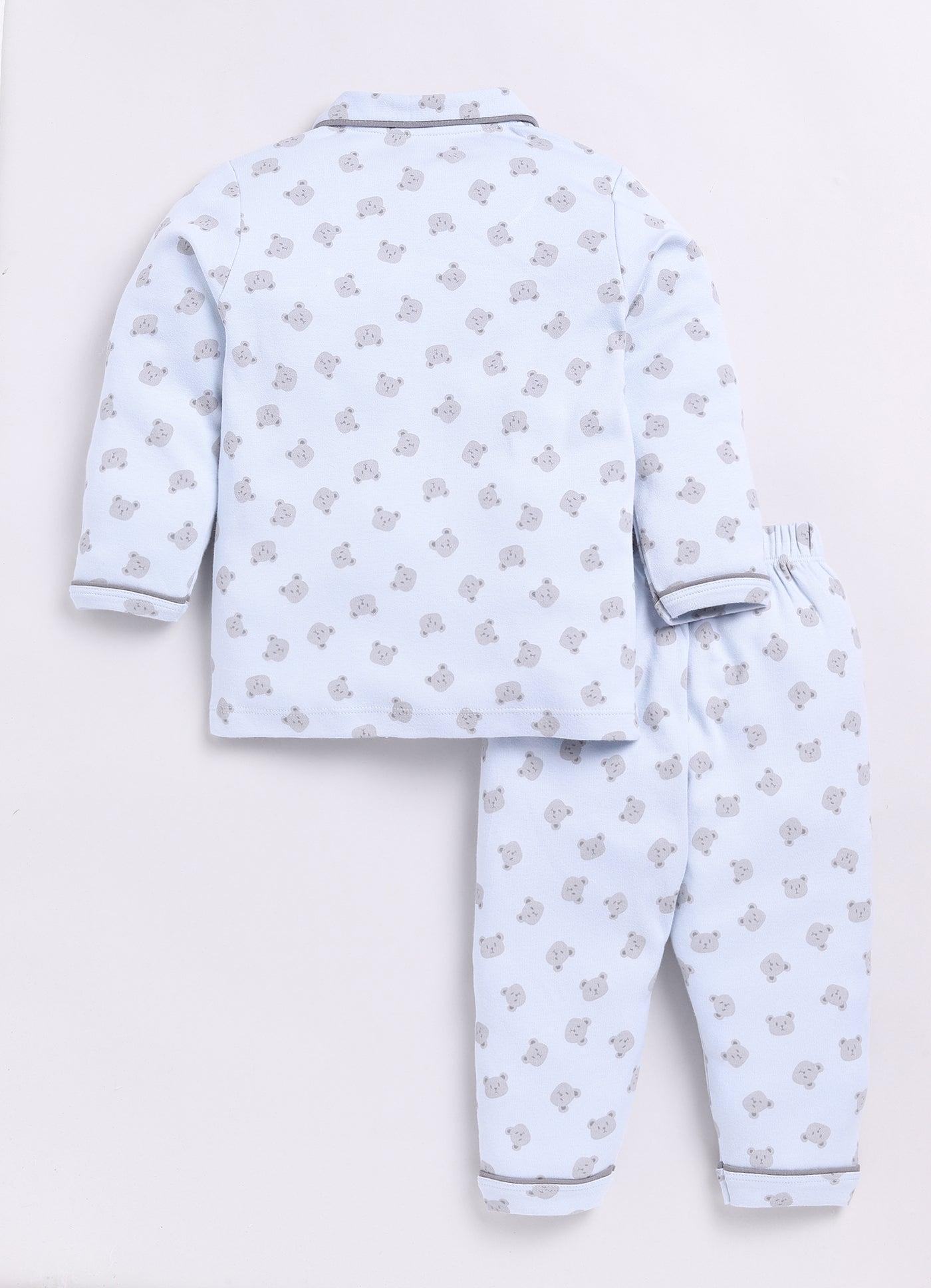 Bear Printed Baby Girl Night Suit-BLUE