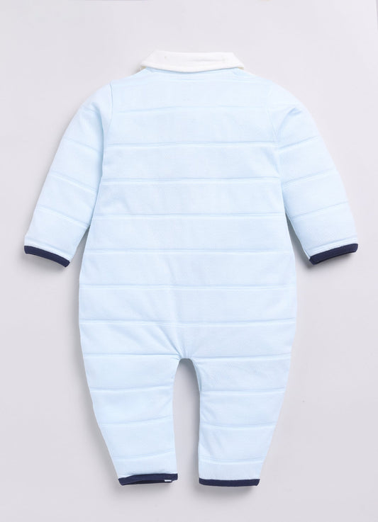 BabyGo Full Sleeve Baby Boy Romper-Sky Blue