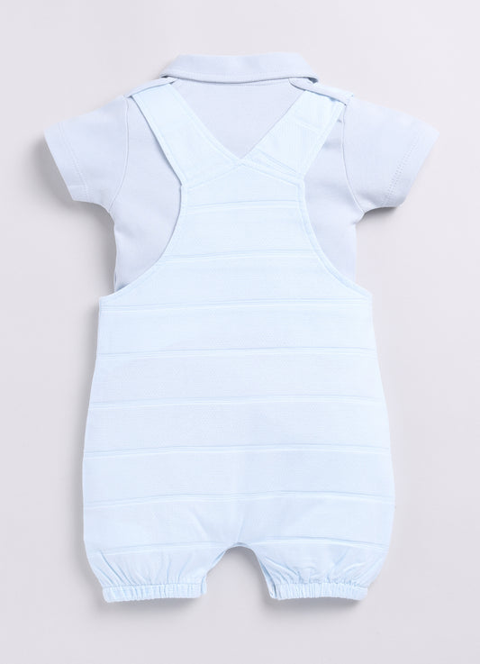 Half Sleeve Baby Boy BabyGo Dungaree-Sky Blue