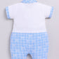 Baby Boy Half Sleeves Checked Romper-BLUE