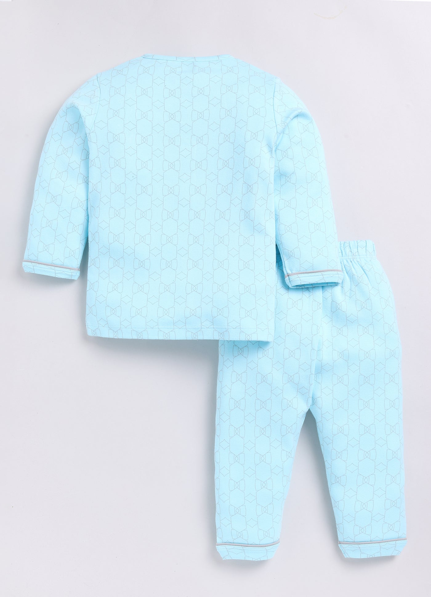 Baby Girl Printed Full Sleeve Night Suit-BLUE