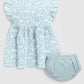 Printed Baby Girl Frock/Dress with Pant set-Green