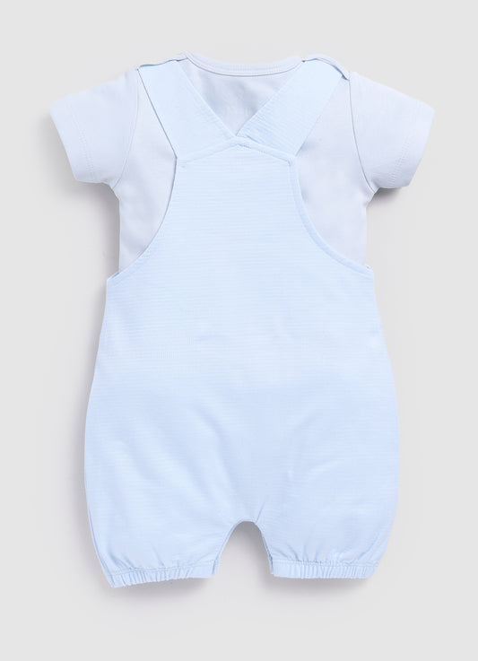 Cute Bunny Baby Boy Dungaree-Sky Blue