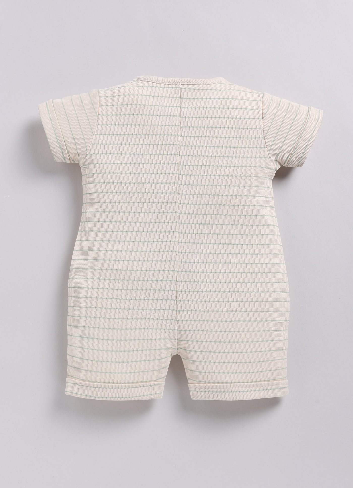 Baby Boy Beige Striped Playtime Half Sleeves Romper