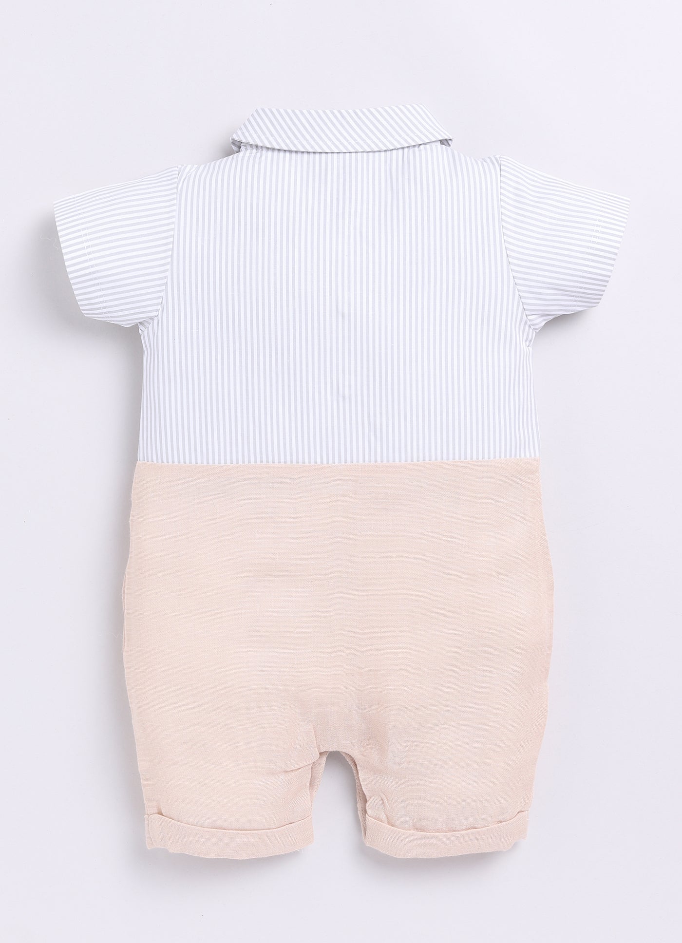 Cute Formal Baby Boy Half Sleeves Romper-BEIGE