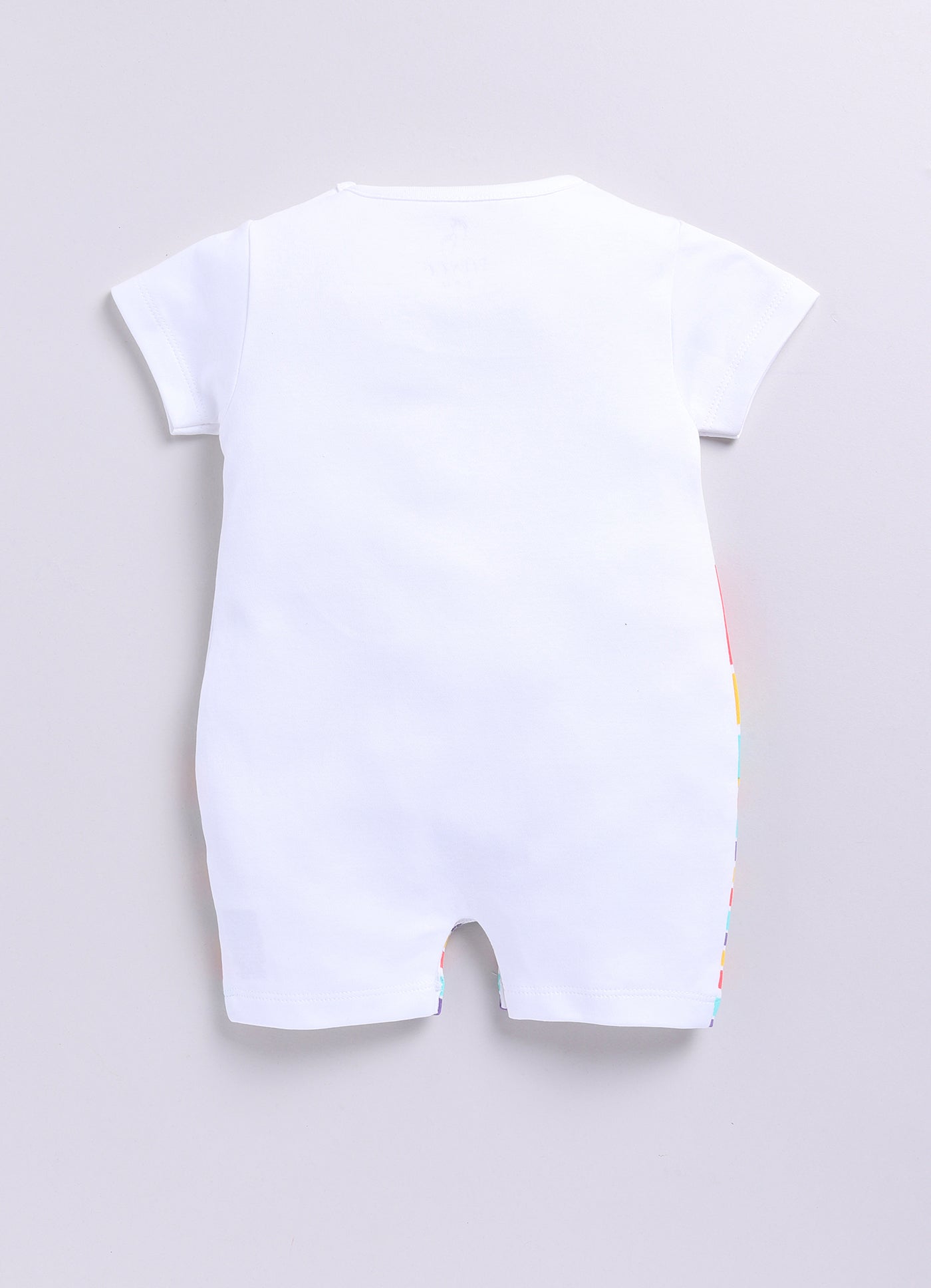 Baby  Boy Great Moment Rainbow & Bunny Summer Romper-WHITE