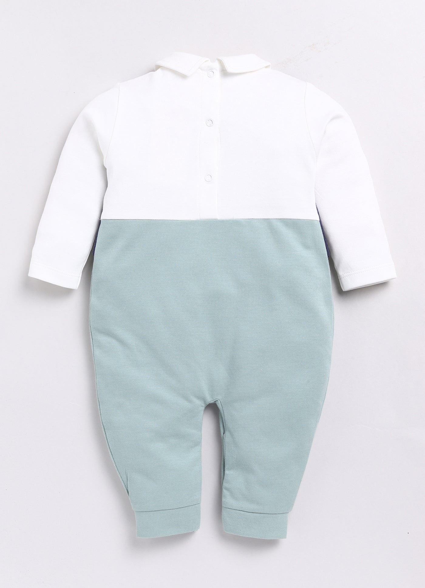 Cute Formal Full Sleeve Baby Boy Romper-Green