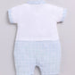 Baby Boy Half Sleeves Checked Romper-GREY