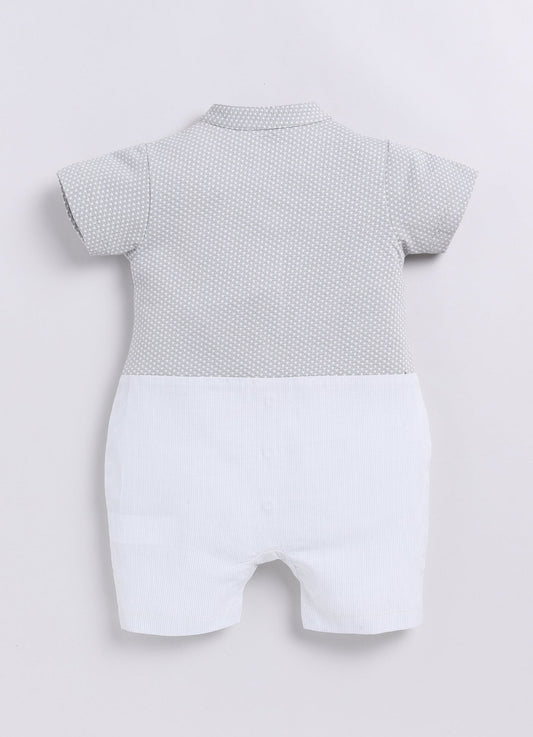 Baby Go Cute Baby Boy Romper-GREY