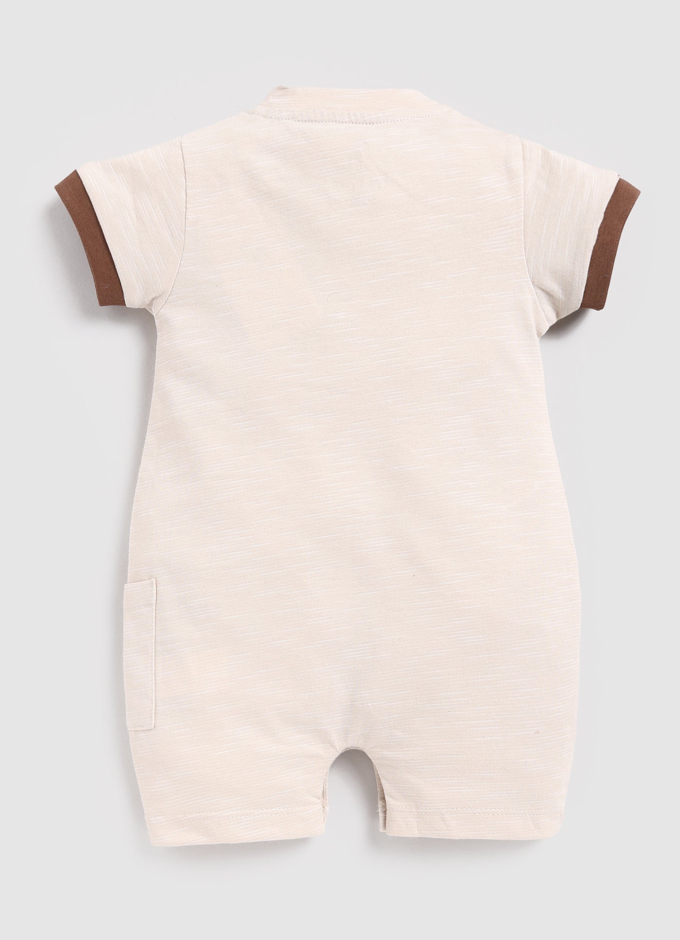 Giraffe Printed Baby Boy Romper-Beige