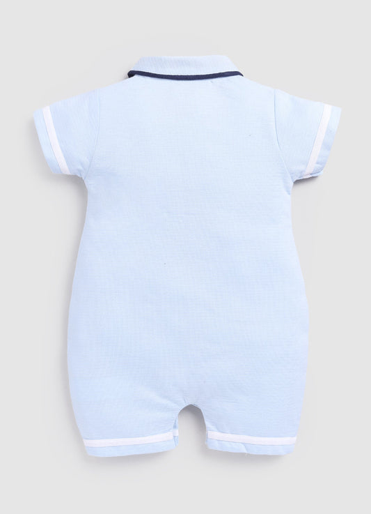 Formal Striped Baby Boy Romper-Sky Blue