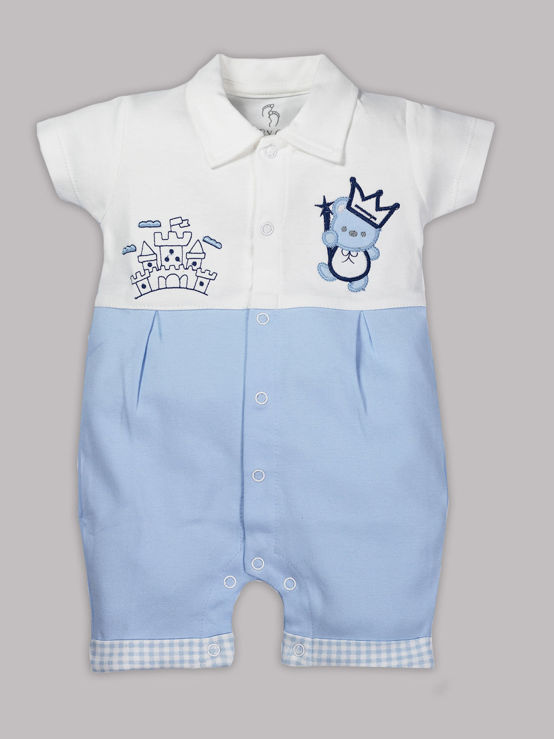 Half Sleeves Round neck Romper/Summer clothes/Creeper/new born/infent wear/ for Baby Boys 100% Pure Cotton-SKY