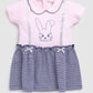 Cute Bunny Half Sleeve Baby Girl Frock/Dress with Pant-Pink