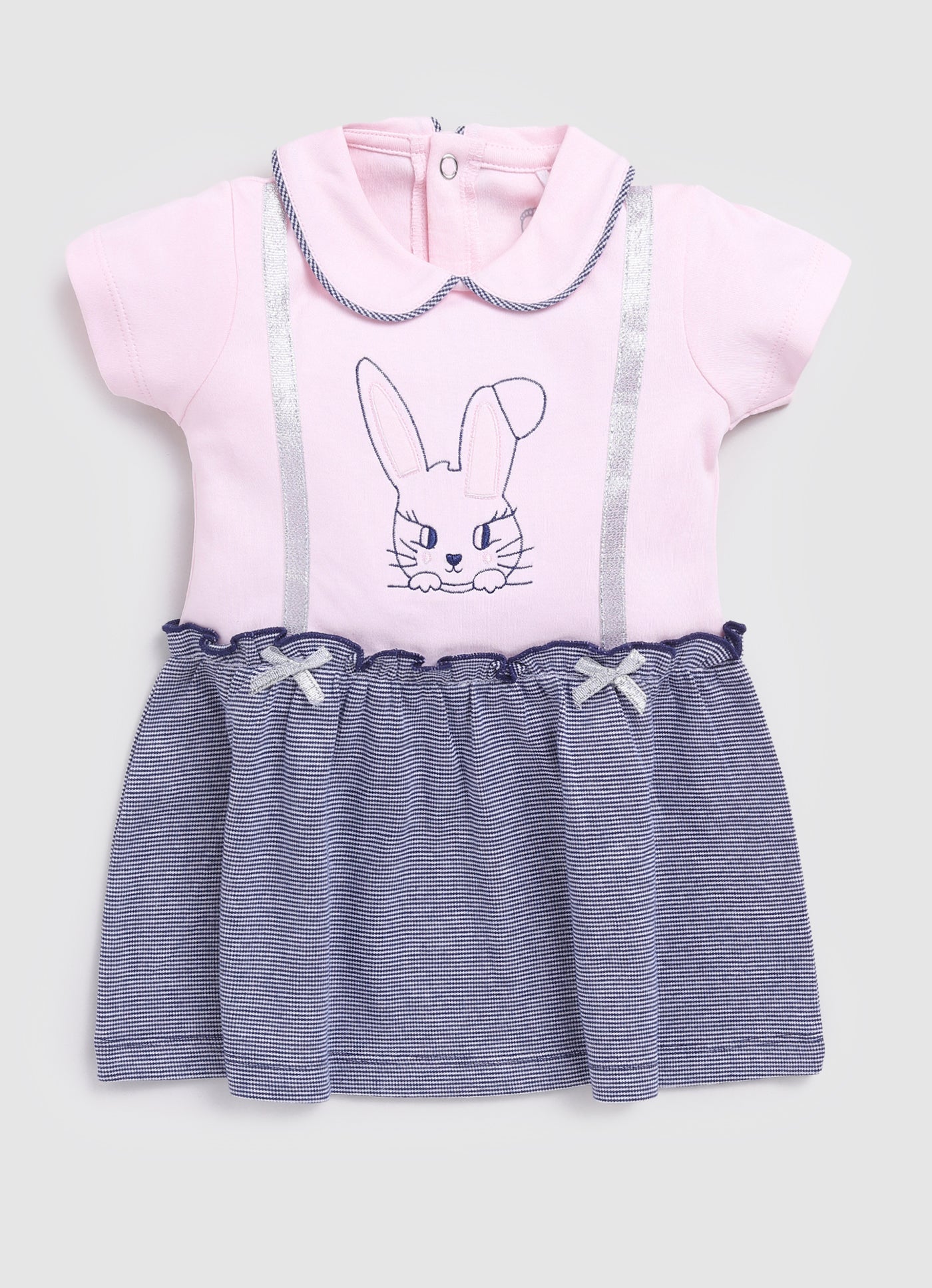 Cute Bunny Half Sleeve Baby Girl Frock/Dress with Pant-Pink