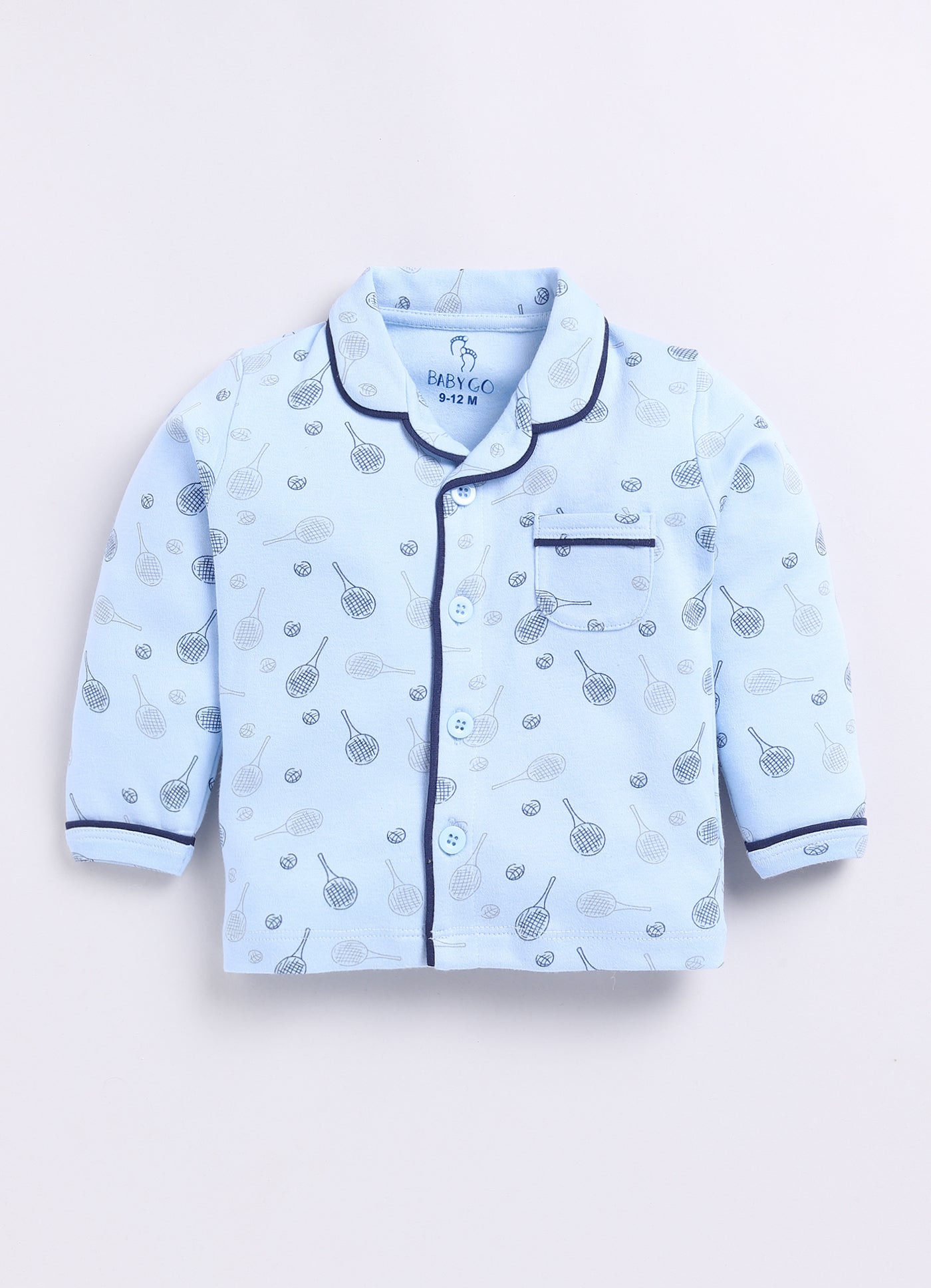 Fun Printed Baby Boy Night Suit-BLUE