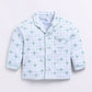 Cute Star Fish Printed Baby Boy Full Sleeve Night Suit-BLUE