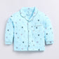 Baby Girl Heart Print Full Sleeve Night Suit-BLUE